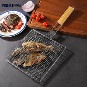 1 komad sklopivog, čvrstog roštilja sa velikim kapacitetom, idealnog za pečenje piletine, sa nelepljivom ručkom, kuhinjski roštilj