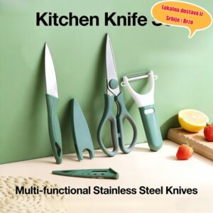 Set kuhinjskih makaza od nerđajućeg čelika, multifunkcionalne makaze za kosti, ljuštilica, nož za voće, ljuštilica za povrće, set od 3 komada, isporuka u nasumičnoj boji