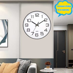Minimalistički zidni sat dizajniran za dnevnu sobu, sa tihim mehanizmom i luksuznim modernim kružnim dizajnom