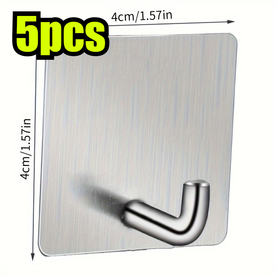 5-10 komada jakih lepljivih kuka od nerđajućeg čelika - Bez bušenja, Jako lepljenje pogodno za kupatilo, kuhinju, vrata - Otporno na rđu - Besplatne kuke za peškire, kapute, kape, torbe, za kuke za upotrebu (bez šrafova), kuke za upotrebu - Slika 3