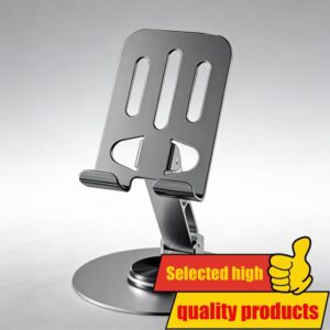 Podesivi rotirajući držač za telefon i tablet od aluminijumske legure sa postoljem, izdržljiva višenamenska nosač za radnu površinu kompatibilan za live strimovanje, online časove, video pozive, gejming – gledanje bez upotrebe ruku/ugao gledanja