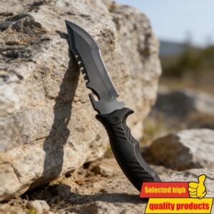 Srbija Kamperski Esencijalni Nož sa Punom Oštricom Visoke Tvrdoće, Fiksni Nož za Spoljašnju Upotrebu sa Protivkliznom Drškom