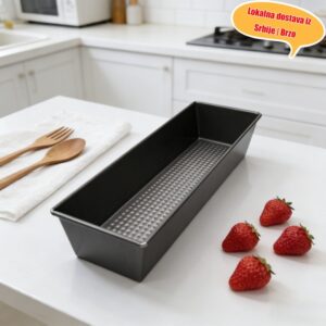 40cm Čelična Posuda za Pečenje – Ekstra Dugačka Pravougaona Nelepljiva Tepsija, Pogodna za Peciva, Pečenje, Pizzu – Ojačana Teksturisana Površina za Kućnu i Komercijalnu Upotrebu