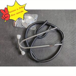 Jednokratni stetoskop sa jednoraznom diafragmom i ušnim nastavcima – izdržljiva aluminijumska konstrukcija, više bojnih opcipija (zelena, crna , bela, plava redsa siva) – Idealno za podučavanje obuku, negu pacenata. Higieničan dizajn zadrže samo najedinstvenoj upotrebi. Ne treba struju