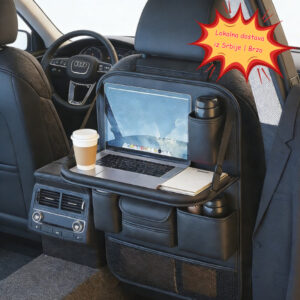 Organizator za naslon sedišta automobila – Multifunkcionalni držač za laptop, čaše i telefon