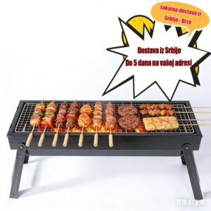 Prenosivi sklopivi roštilj, kućni roštilj na ugalj za vanjsku upotrebu, neophodan za kampovanje, alat za roštiljanje u dvorištu i piknik