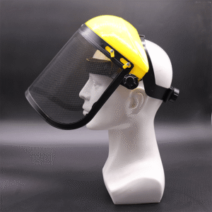 Visokokvalitetna zaštitna maska za kosilicu sa čeličnom mrežom | Otporna na udarce i prozračna, podesiv ergonomski dizajn sa sistemom ventilacije, zaštita od prskanja za košenje trave, baštovanstvo i uređenje pejzaža (na baterije, baterije nisu uključene)