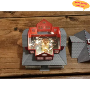 3D Štampana Osvetljena Božićna Koliba – Ukras od Smole u Evropskom Stilu, Praznični Dekor & Sjajan Poklon