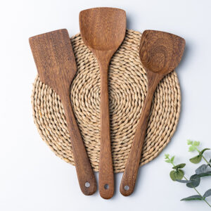 Drvena lopatica i kasika za supu duga drska nelepljiva