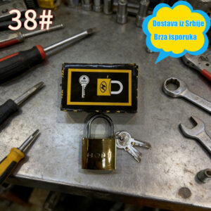 Zlatna protivkorozivna lokotna za kućnu sigurnost sa 3 ključa, pogodna za kapije skladišta i razne primene