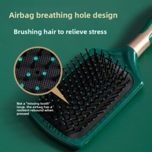 Zelena četka za kosu sa vazdušnim jastučićem za žene, za dugu kovrdžavu kosu, masaža vlasišta, antistatička, prenosiva, za kućnu upotrebu