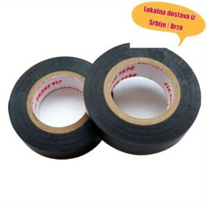 Jaka Električna Trakica sa Debelim Filmom za Izolaciju i Visokim Kvalitetu – Samolepljiva na Kalemu (Bez Potrebe Alata) – Crni Trajeni Lepilji Slojeviti Trapezoidalno Pakovanje, Dvostrana Leplaća trake bez ostatka lepila. Idealan proizvod u elektronici, urađivanju kodova doma, DIY-projekatima te hobističkim aktivnostama