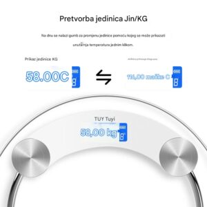 Digitalna vaga za merenje telesne masti – Visokoprecizna kupatilska vaga sa tačnim merenjem težine i mase, jednostavan displej, kompaktni dizajn za teretanu, uređaj za praćenje zdravlja