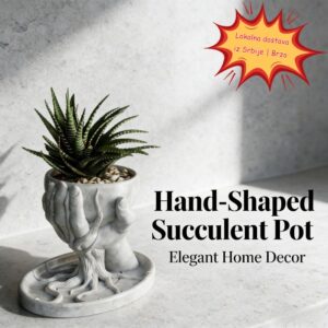 3D Štampana Saksija sa Korenom Pogodna za Spoljašnju Upotrebu – Moderna Rustikalna Nepravilna Saksija za Sukulente sa Teksturom Korena, Moderna Seoska Saksija za Kaktuse, Bilje, Dekoraciju Stola, Balkon – Poklon za Baštovanstvo sa Niskim Održavanjem, Dekoracija Doma