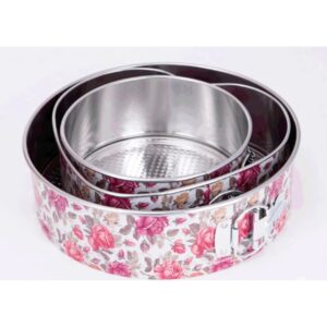 Nelepljiva ola posuda za torte sa cvetnim dezenom, sa zatvaranjem na kopču u obliku srca – Metalni kalup za pečenje slojevitih torti, kolača, torti – Lako vadi se, izdržljiv i sa ravnomernom raspodelom toplote, za pečenje za Dan Svetog Patrika, alat za desert za kućne i profesionalne kuhinje