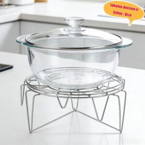 Multifunkcionalni stalak za kuvanje na pari od nerđajućeg čelika sa podesivom visinom, pogodan za parovnike, služi kao pomoć pri kuvanju