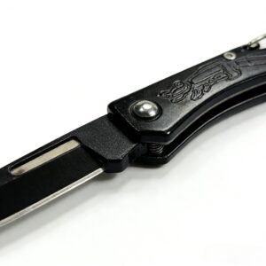 Kompaktni crni sklopivi nož sa brzo otpuštajućim kopčom – Idealno za svakodnevno nošenje, kampovanje i otvaranje kutija