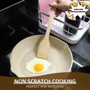 1 komad prirodna bambusova lopatica, lopatica za kuvanje za tiganje sa nelepljivim premazom, otporna na toplotu, bez rđe, bez boje, bez voska, zdrava, neophodan kućni pribor za kuvanje