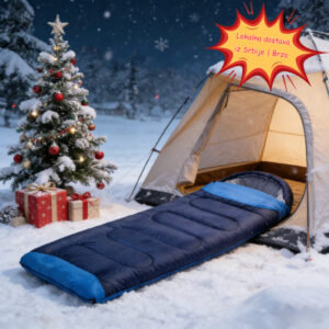 Osnovna vreća za spavanje za Božićno kampovanje, sa kapuljačom, tirkizne boje, pogodna za upotrebu na otvorenom, ocenjena za 0 stepeni Celzijusa, topla, otporna na hladnoću i periva u mašini