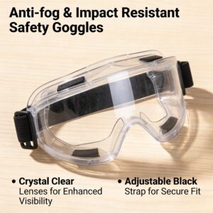 Providne zaštitne naočare protiv magljenja i otporne na udarce sa podesivim kaišem, pogodne za građevinarstvo, laboratorijski rad, obradu drveta, rukovanje hemikalijama, plastični okvir i za gradilište, radionicu, upotrebu