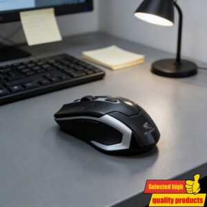 Bežični Ergonomski Miš | Pogodan za Posao, Kancelariju, Laptopove i Desktop računare; Lagan, USB napajanje, Laserska Tehnologija, Plastični Materijal