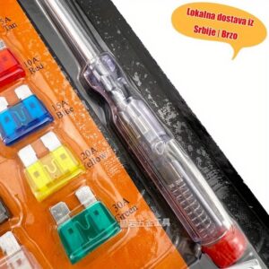 Set auto osigurača, komad osigurača, merna olovka, hardver, ručni alat