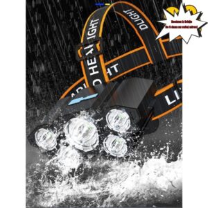 Snažna LED čeona lampa za spoljašnju upotrebu – dugotrajna, vodootporna, pogodna za penjanje, kampovanje, rudarenje, istraživanje pećina i hitne slučajeve – ruke slobodne prenosiva rasveta sa čeonom lampom