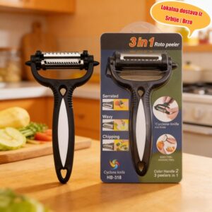 Multifunkcionalni 3-u-1 nerđajući čelik gulilica za jabuke, rende i strugač, kuhinjski alat, boja varira