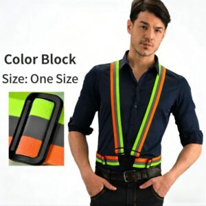 Reflektujući prsluk sa podesivim elastičnim trakama, dizajniran za visoku vidljivost tokom noćnog trčanja i vožnje bicikla, pogodan i za odrasle i za