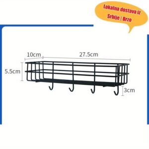 Zidni nosač za kupatilo sa kukicama