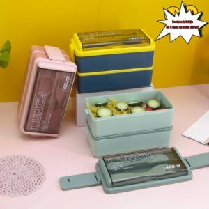 Dvostruki sloj grejne kutije za ručak, mikrotalasno-specifična plastična kutija za ručak za kancelarijske radnike, japanski stil podeljene bento kutije bez ukusa za voće