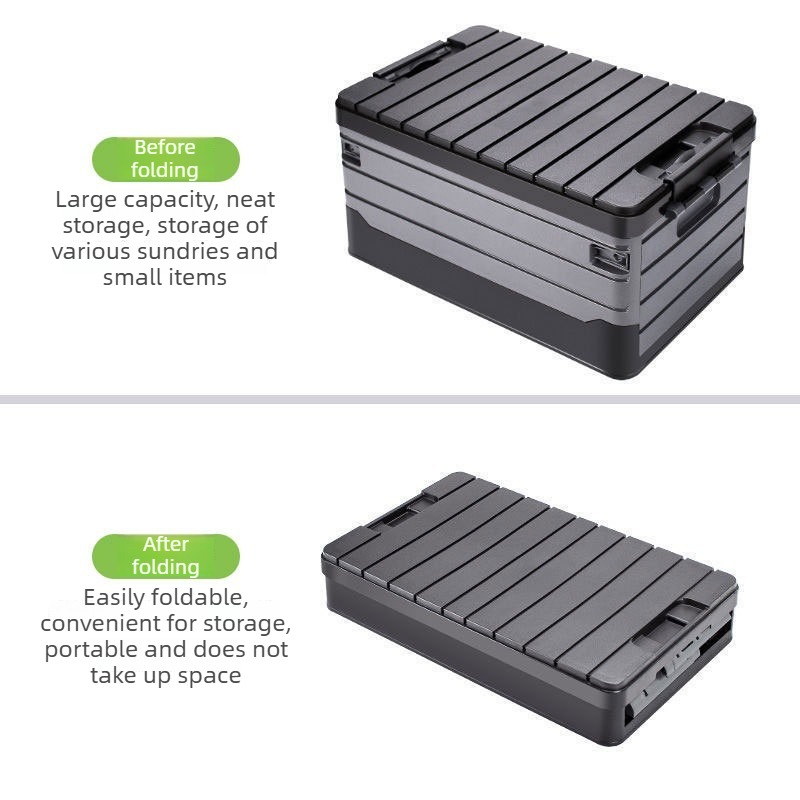 Kutija za skladištenje velikog kapaciteta od 60L, sklopiva, pogodna za organizator gepeka automobila, sklopivi organizator za automobil sa izdržljivim sklopivim, štedljivim sistemom polica za SUV, enterijer vozila (bez potrebe za modifikacijom) - Slika 6