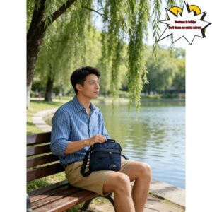 Nova muška torba za rame | Lagana najlonska tkanina, minimalistička moderna ležerna sportska torba preko tela sa gornjom jednom ručkom