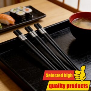 Masovna crne neklizajuće legure štapići za jelo pogodni za hotele, restorane i kućnu upotrebu – izdržljivi višezupčastí hvataljki sa čvrstim držećem delom, igeničeni servisirajte poslužavnike (masovno pametovanje)