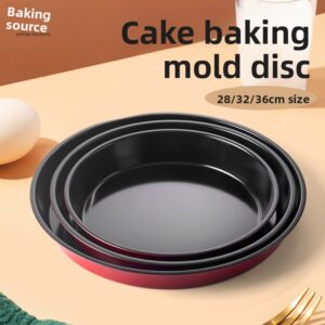 Nelepljive crvene okrugle tepsije za picu od ugljeničnog čelika za upotrebu u rerni, stručno perforisana posuda za picu za hrskavu koru, hlebove i kolačiće, komercijalnog kvaliteta, otporna na rđu i bezbedna za mašinu za pranje posuđa