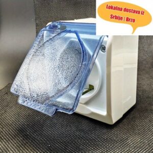 Vodootporna površinska montažna evropska utičnica sa kišootpornim poklopcem – Nemački standardni oli napajanje, na baterije (AA baterije nisu uključene) za spoljnu/unutrašnju upotrebu, izdržljiv dizajn otporan na vremenske uslove za dom, baštu, terasu, balkon, osvetljenje vrta, elegantan metalik finiš, čvrsta konstrukcija