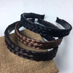 Korejski Nakit Uvrnuta Pletenica sa Zupcima Neklizajuća Traka za Kosu | Široka Ivica Pritisni Ukosnica za Kosu za Odrasle Žene, Plastični Materijal