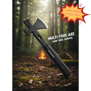 Višenamenska crna sekira sa protivkliznom drškom za drvodelje