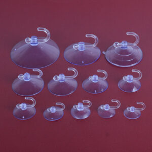 Prozirna vakuum kuka sa vakuumskom čašom | Vakuum kuka za kupatilo, kuhinju, pločice, plastična vakuum kuka, PVC perforirana staklena vakuum kuka, montaža na zid, ekletska stil, višenamenske kuke