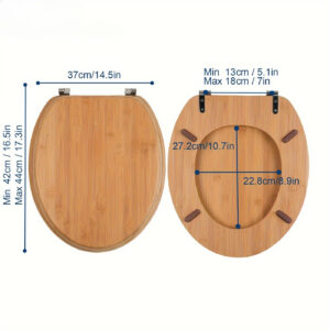 Jedno pakovanje produženog WC daske od punog drveta sa šarkama, usklađenih sa evropskim standardima dimenzija od 45.72 cm, dizajnirano za jednostavnu instalaciju