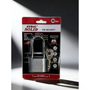 40mm Čvrsta Čelična Katanac sa Dugim Ogrtačem, Protiv Piljenja i Protiv Polaganja, Sigurnosna Brava sa 3 Ključa za Šupe, Kapije, Ormariće i Spoljnu Upotrebu