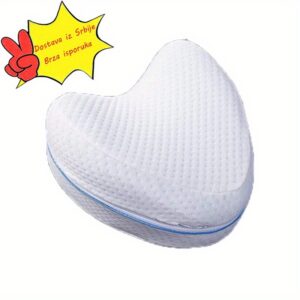 Jastuk za noge ergonomski dizajniran za spavače na boku – Beli prošiveni dizajn sa podrškom za spor povratak, olakšanje lumbalnog dela i umora, korekcija položaja pri spavanju, periv u mašini, udobnost tokom cele godine, jastuk za noge za spavače na boku, udobno spavanje, tekstura sa šavovima, izdržljiva tkanina