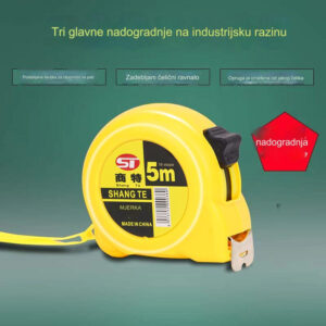 Paket od 5 metara – Čelična merna traka sa kopčom za kaiš – Izdržljiva i prenosiva merna traka za geodetske radove, DIY, uređenje dvorišta – Dugotrajna i praktična za profesionalce i svakodnevnu upotrebu