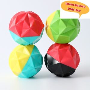 Živopisna loptica u obliku dijamanta za pse, dizajnirana za trening i negu zuba