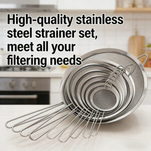 Viševeličinsko Cedilo od Nerđajućeg Čelika – Savršeno za Kuvanje Testenine i Pranje Žitarica