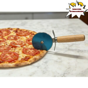 Rezač za picu od nerđajućeg čelika sa drvenom drškom, sekač za testo za pitu, nož za sečenje sa jednim točkom za pečenje