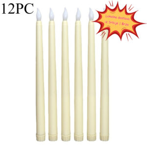 Električne sveće sa dugim stalkom, toplo bela svetlost, za Božić, rođendane i ambijent u restoranu