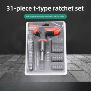 31 komplet T-ručica račna odvijača, višenamenski set ključeva, hrom-vanadijum čelik, ručna upotreba bez punjenja, kompaktni kućni alatni set
