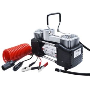 Prenosivi visokosnažni dvocilindrični metalni pumpa za gume, pogodan za vozila, SUV-ove i terenska vozila – teška dužnost, brzo punjenje vazduha za hitne slučajeve na putu, održavanje guma i pumpanje (bez rezervnog napajanja)