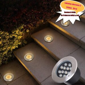 Kružna LED podzemna svetiljka, vodootporna spoljna zakopana svetiljka, kvadratna rasveta za hodnik, zidni reflektor, pakovanje od 4 ili 8 komada